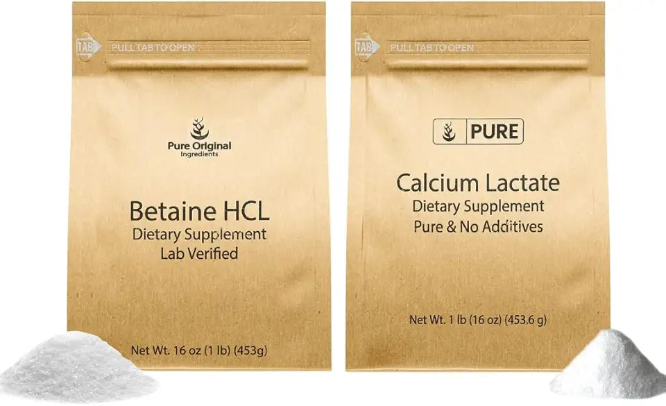 Calcium Lactate and Betaine HCL 1 lb Each Dietary Supplement J778
