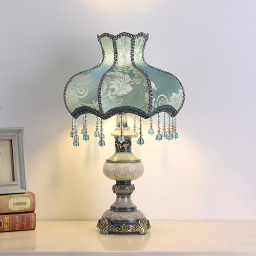 Blue Flower Decorative Table Lamp with Bead Curtain X101729