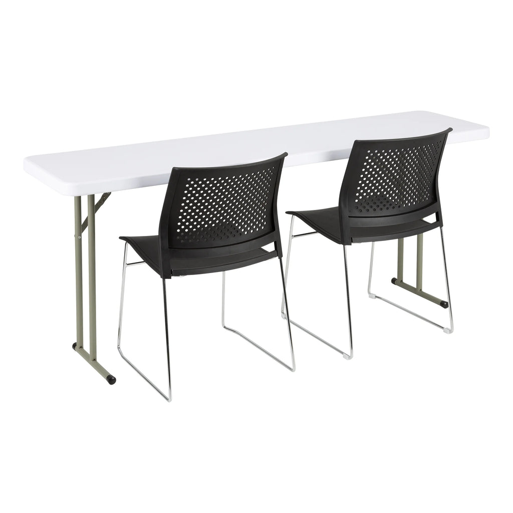 White 6 ft Heavy Duty Portable Plastic Folding Table Q85824