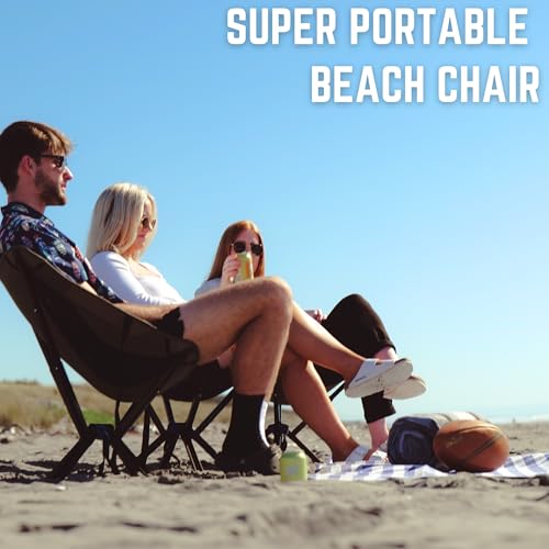 Portable Adjustable Height Folding Camping Chair Black J487185