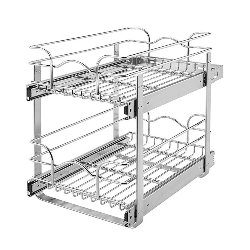Two Tier Pull Out Base Cabinet Wire Basket Organizer M8700