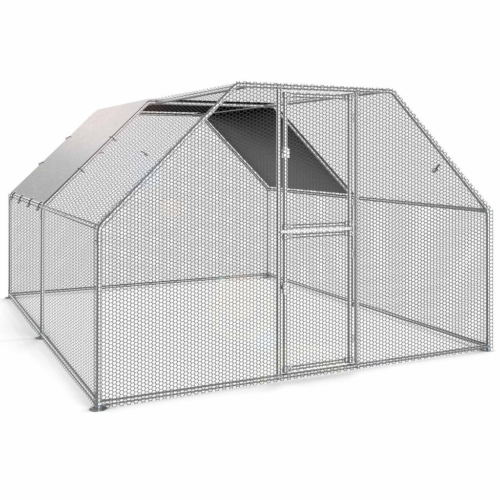 13.1 x 9.8 x 6.4 ft Metal Chicken Coop with Waterproof Cover U713997