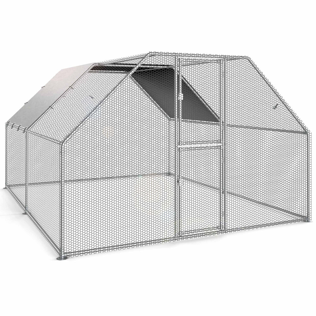 13.1 x 9.8 x 6.4 ft Metal Chicken Coop with Waterproof Cover U713997