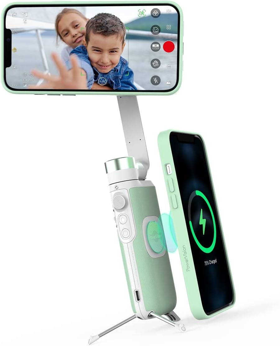 Black 3-Axis Smartphone Gimbal with Tripod and Powerbank S768