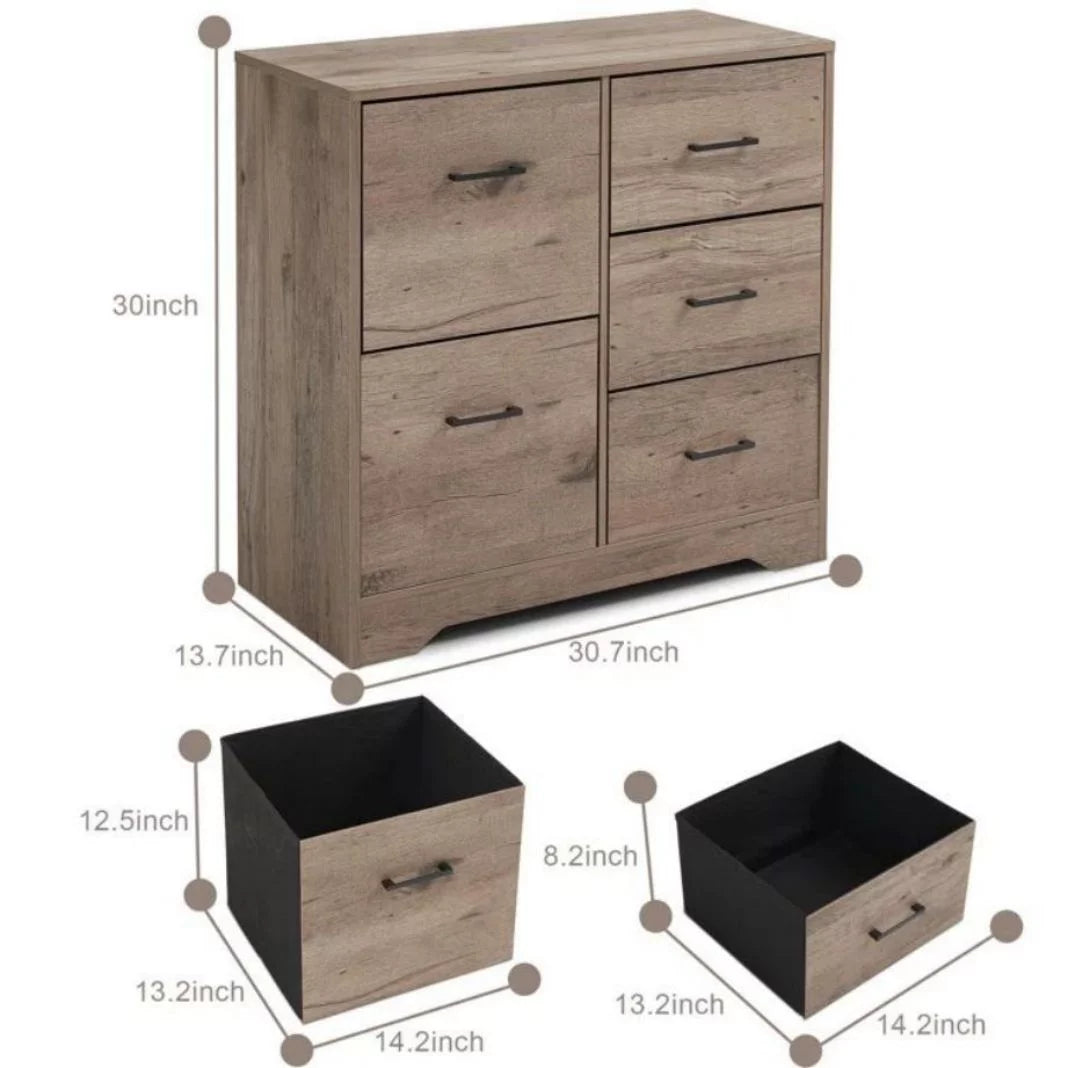 5 Drawer Brown Dresser B674138