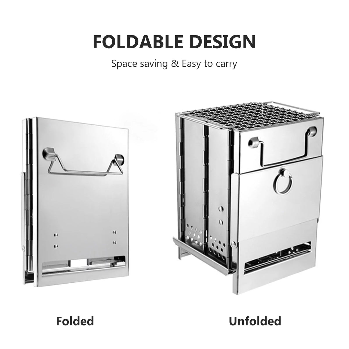 Foldable Stainless Steel Charcoal Grill M1710