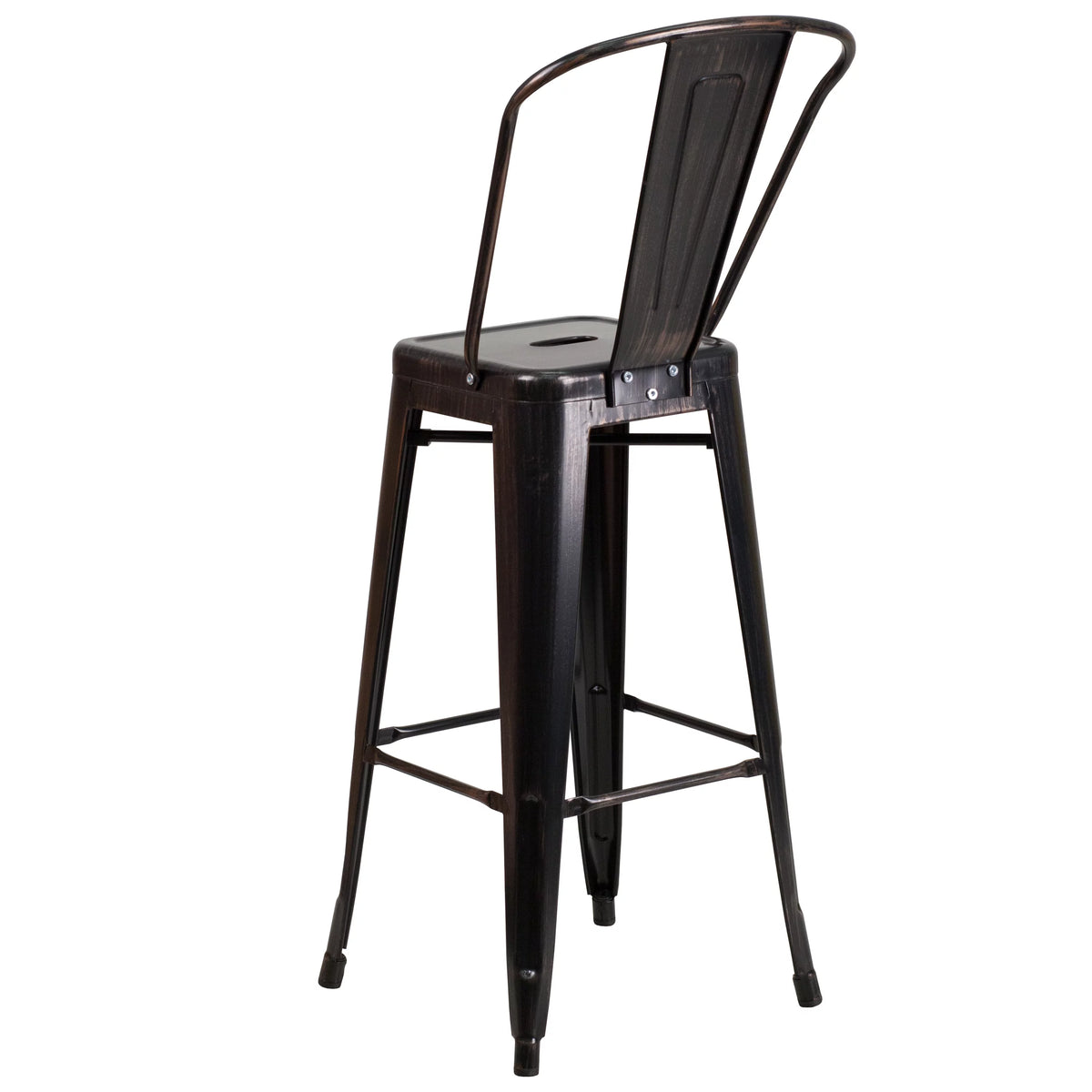 Black Antique Gold Metal Barstool 2 Stools P407