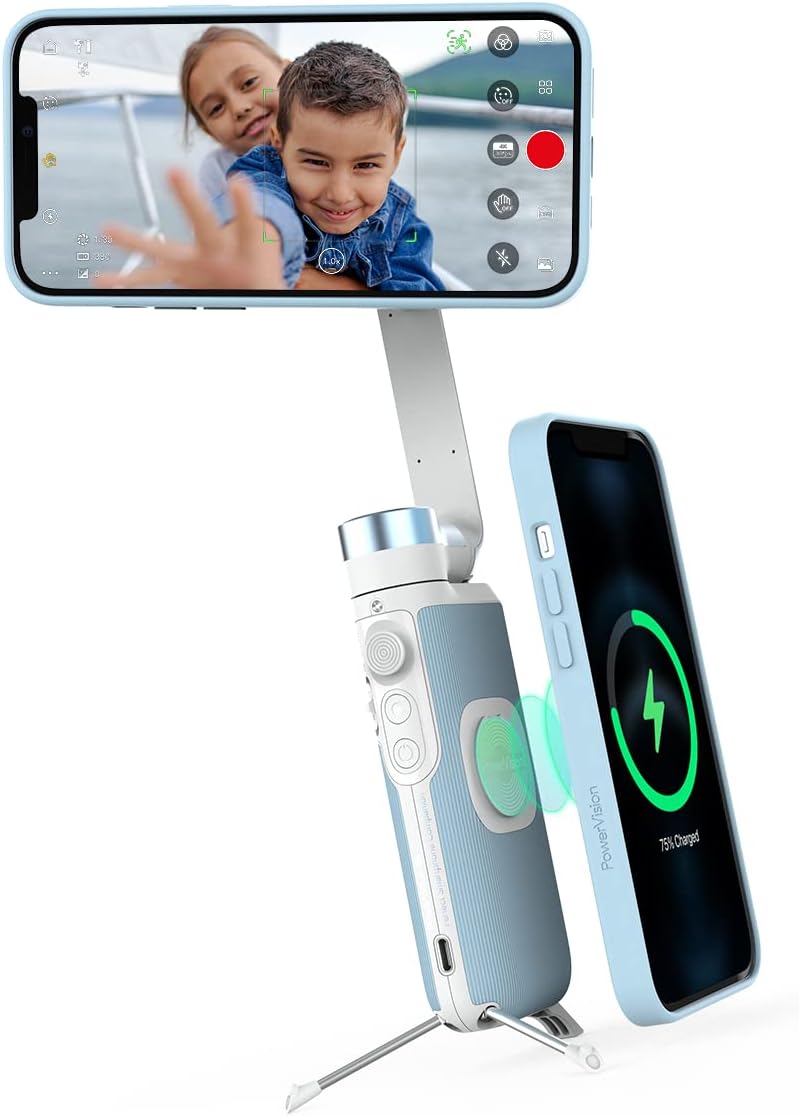 Black 3-Axis Smartphone Gimbal with Tripod and Powerbank S768
