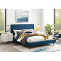 Queen Size Linen Upholstery Platform Bed R496370
