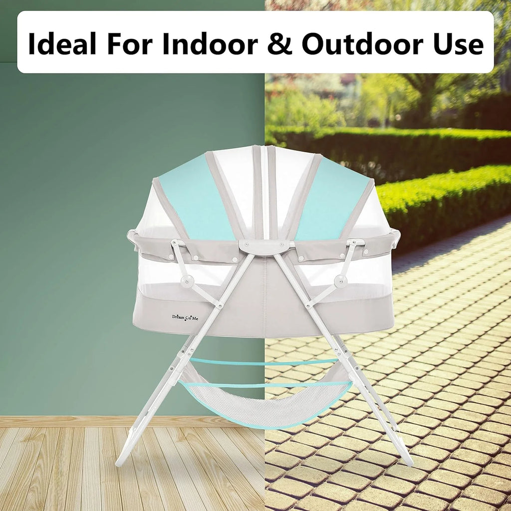 Lightweight Portable Baby Bassinet with Storage Basket W2703