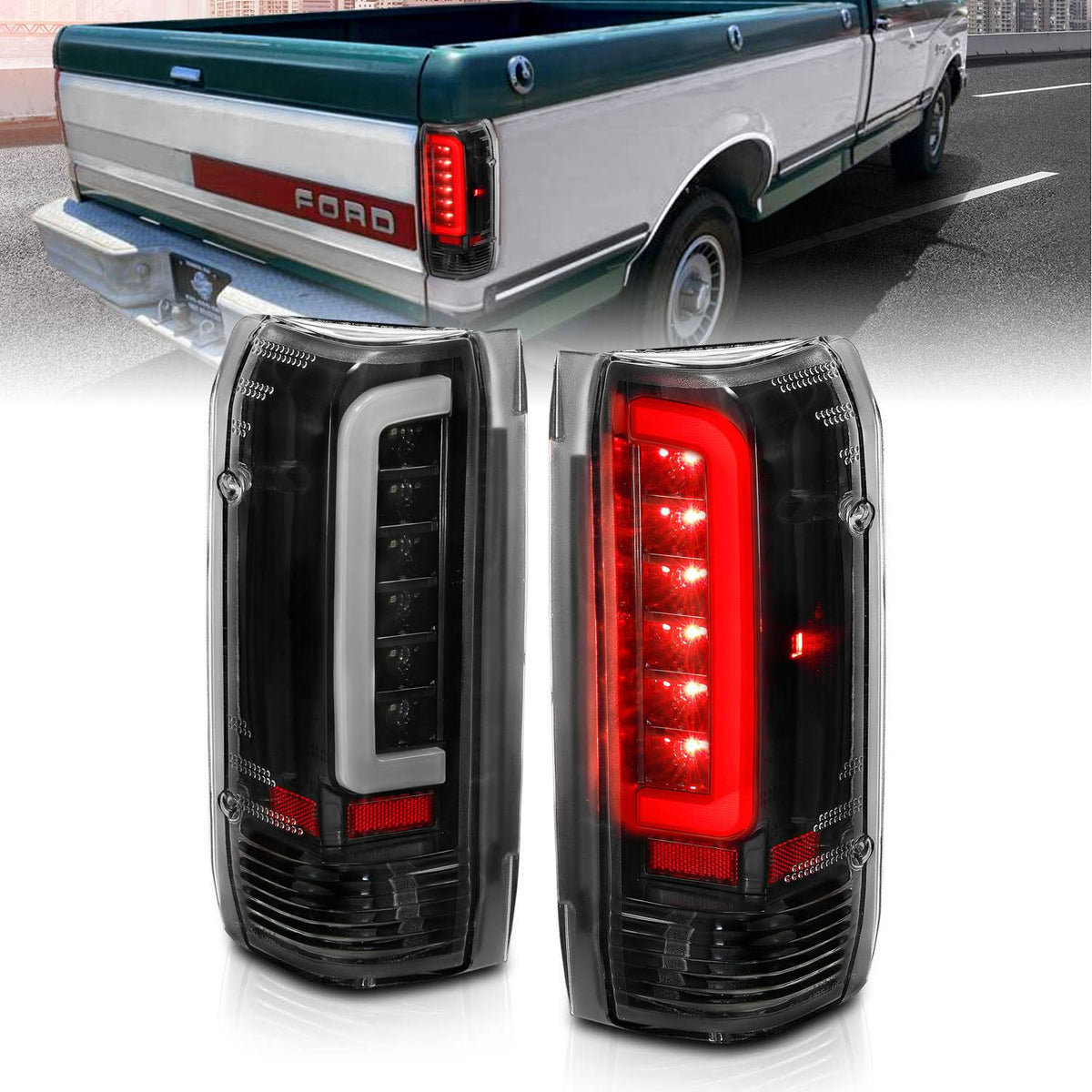 Black Housing Clear Lens LED Taillights (Pair) A901