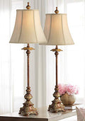 Set of 2 Gold Candlestick Table Lamps Z6094