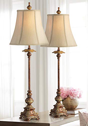 Set of 2 Gold Candlestick Table Lamps Z6094