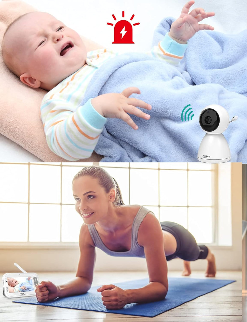 Baby Monitor with 2 Camera and Audio 4.3 Inches LCD Split Screen W100265