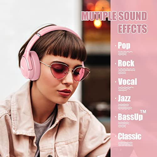 Bluetooth Headphones Over Ear, 65H Playtime, 6 EQ Music Modes, Wireless Headphones with Microphone, Foldable Lightweight Headsets, Deep Bass L126781