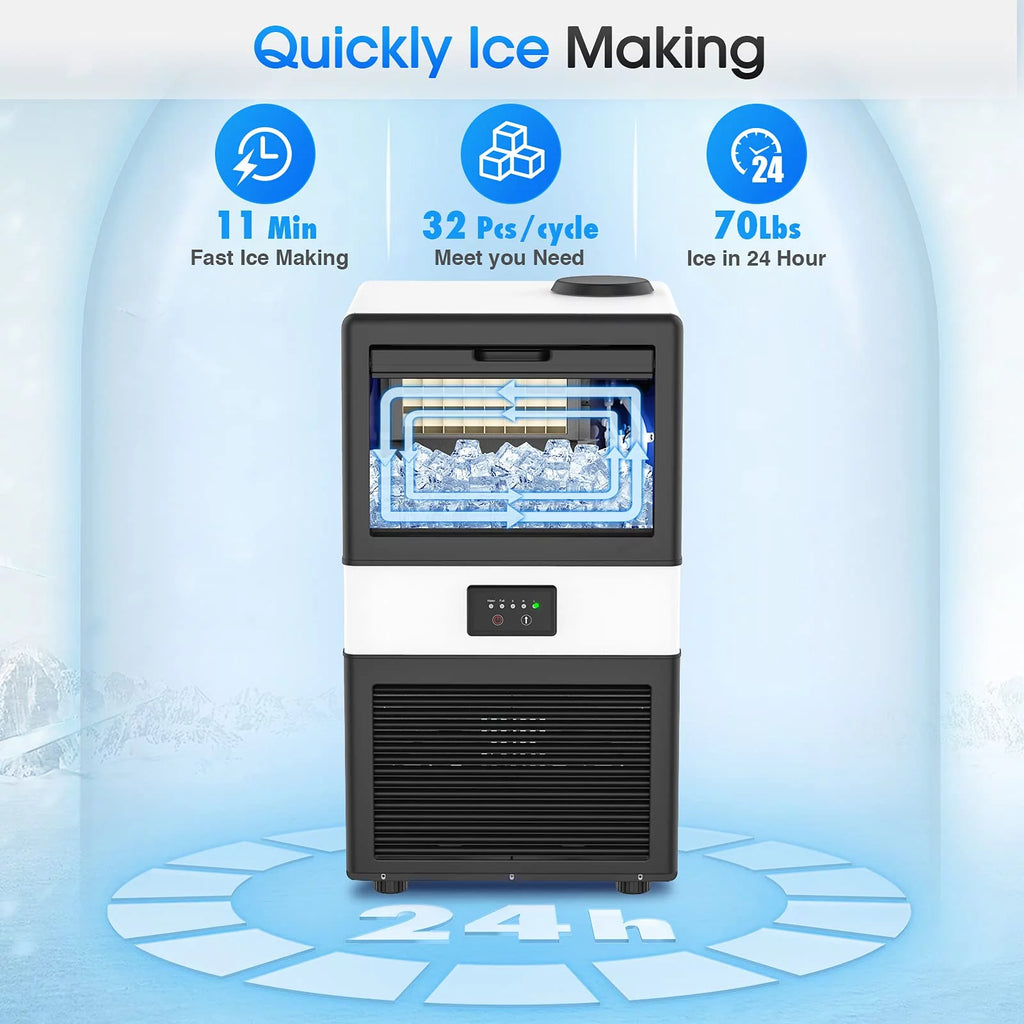 100 lbs Stainless Steel Commercial Ice Machine S6104