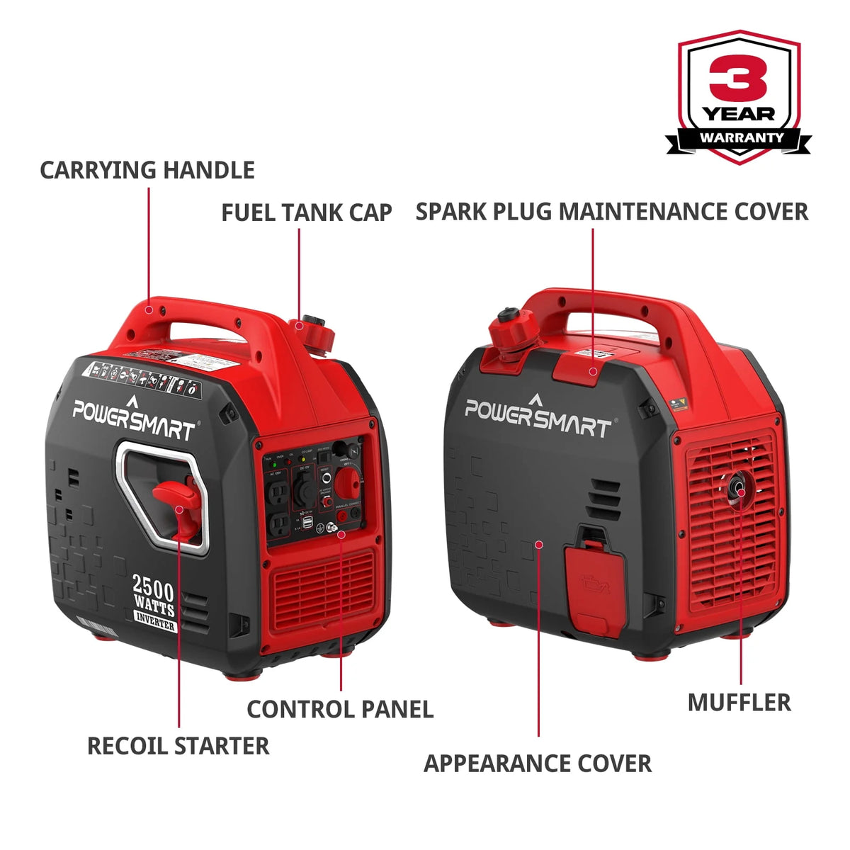 2500W Portable Inverter Gas Generator Q528