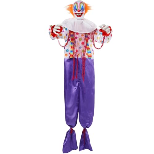 Hanging Scary Clown Decoration with LED Lights F31732