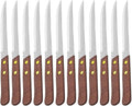 4-1/4-Inch Stainless Steel Serrated-Edge Steak Knives with Wooden Handles N1565