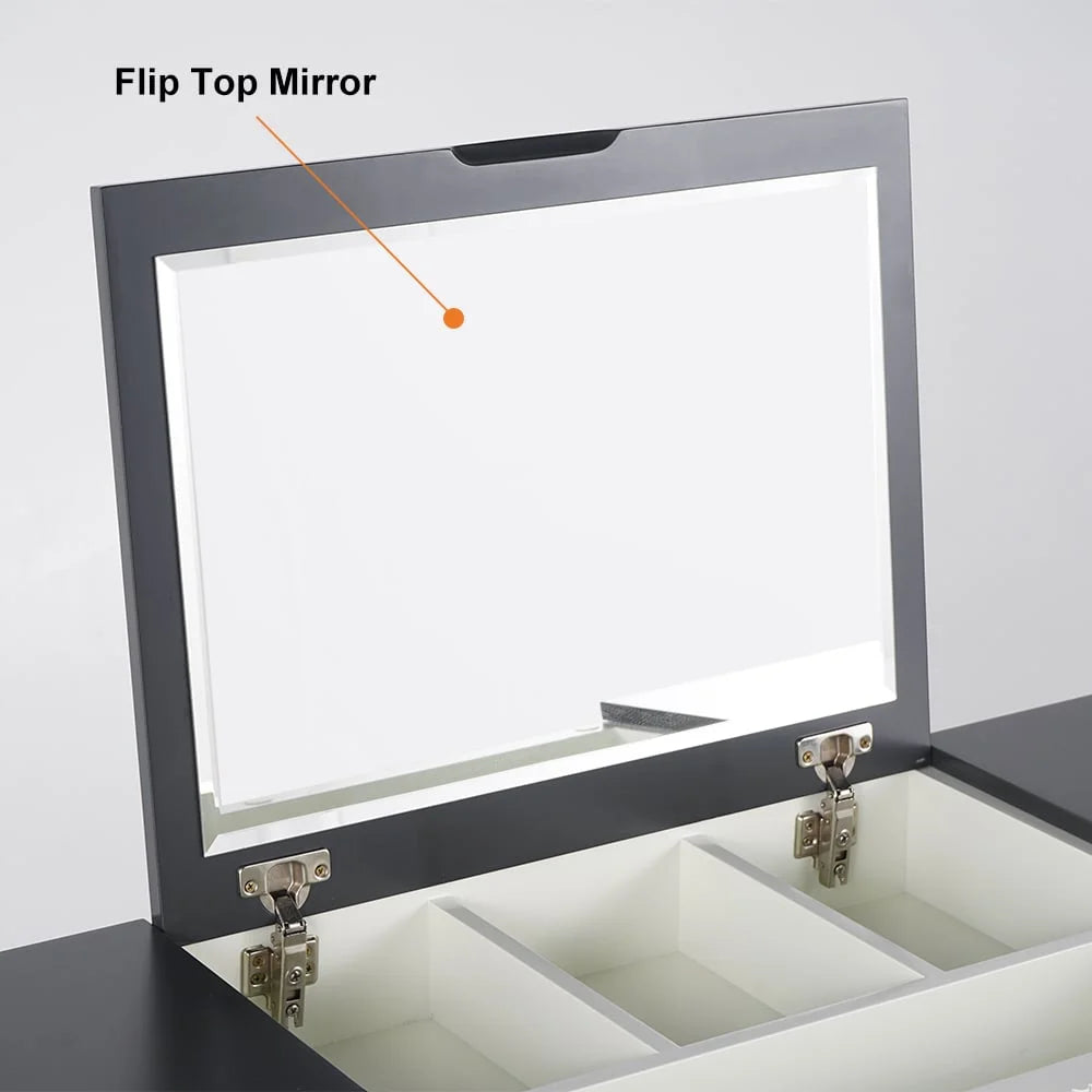 4 Drawer Makeup Vanity Table with Flip Top Mirror G259840