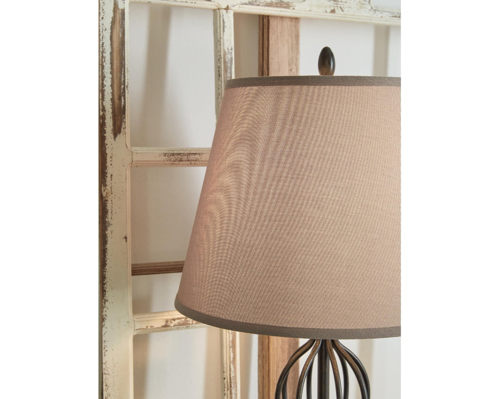 Antique Bronze Metal Table Lamp with USB-C Charging Port, Set of 2 U316464
