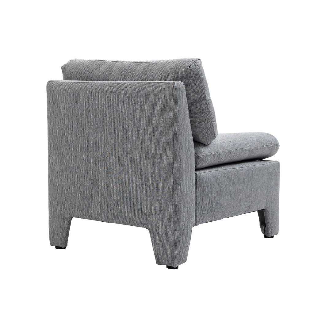 Gray Velvet Oversized Armless Chair A14367