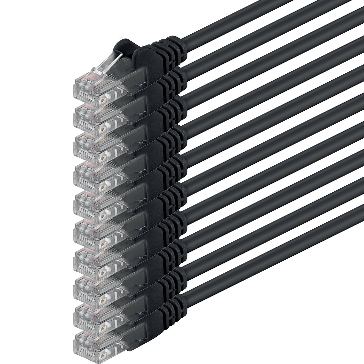 Black 10 Pieces Ethernet Gigabit LAN Network Cable RJ45 UTP Q544