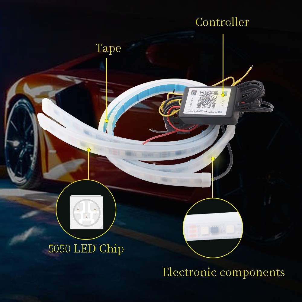 RGB Multi Color 60CM/24 Inch Waterproof LED Strip Lights 2Packs C62812