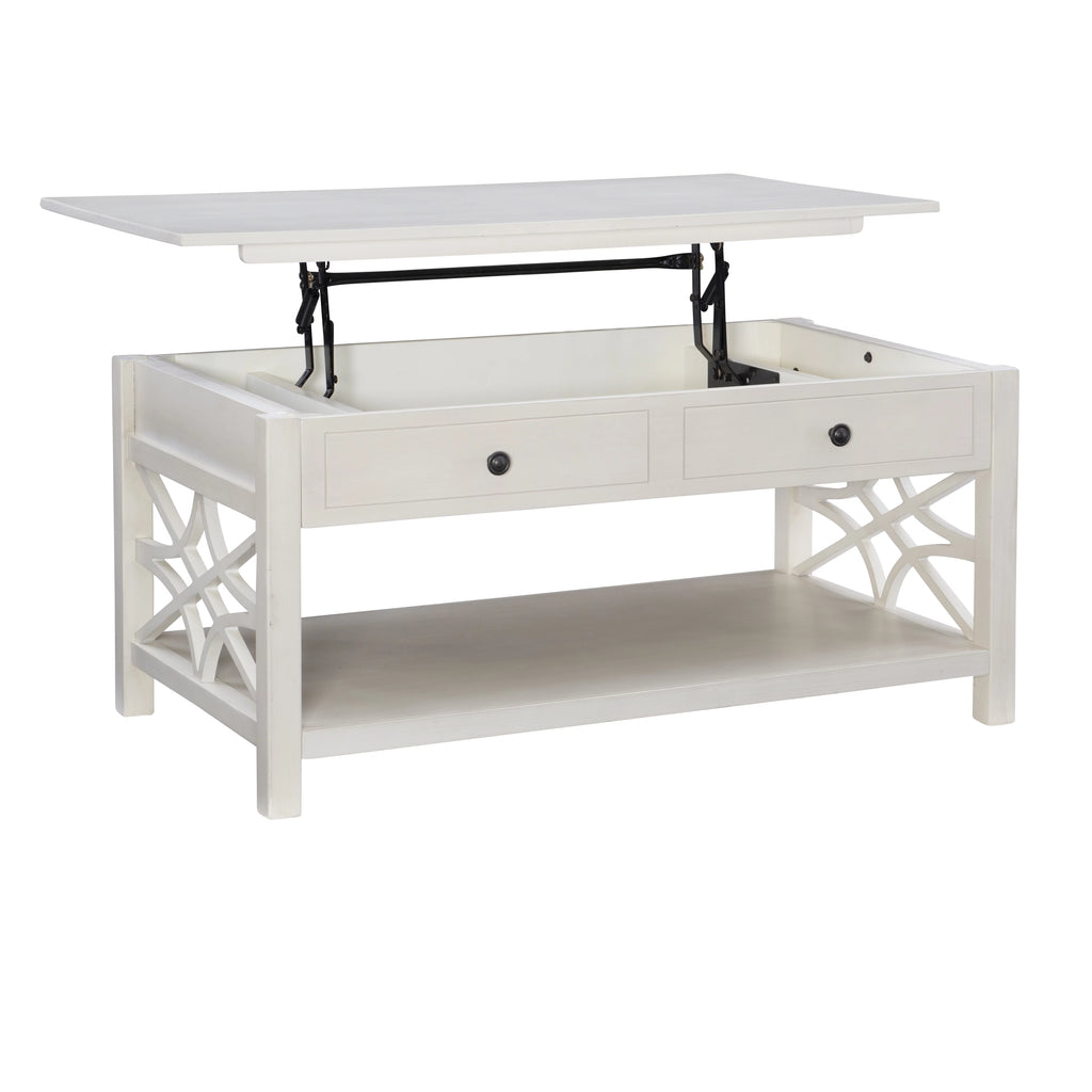 White 2-Drawer Lift-Top Coffee Table Y34872