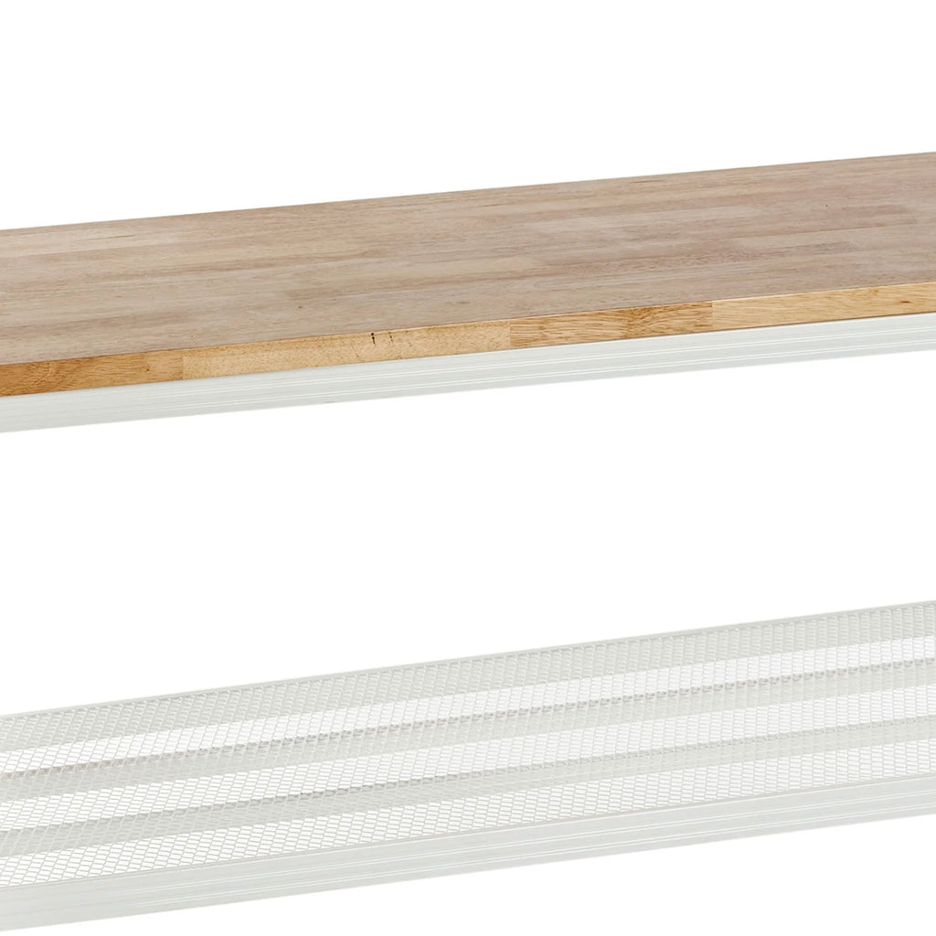 2-Tier White Metal Storage Shelving Unit L48983