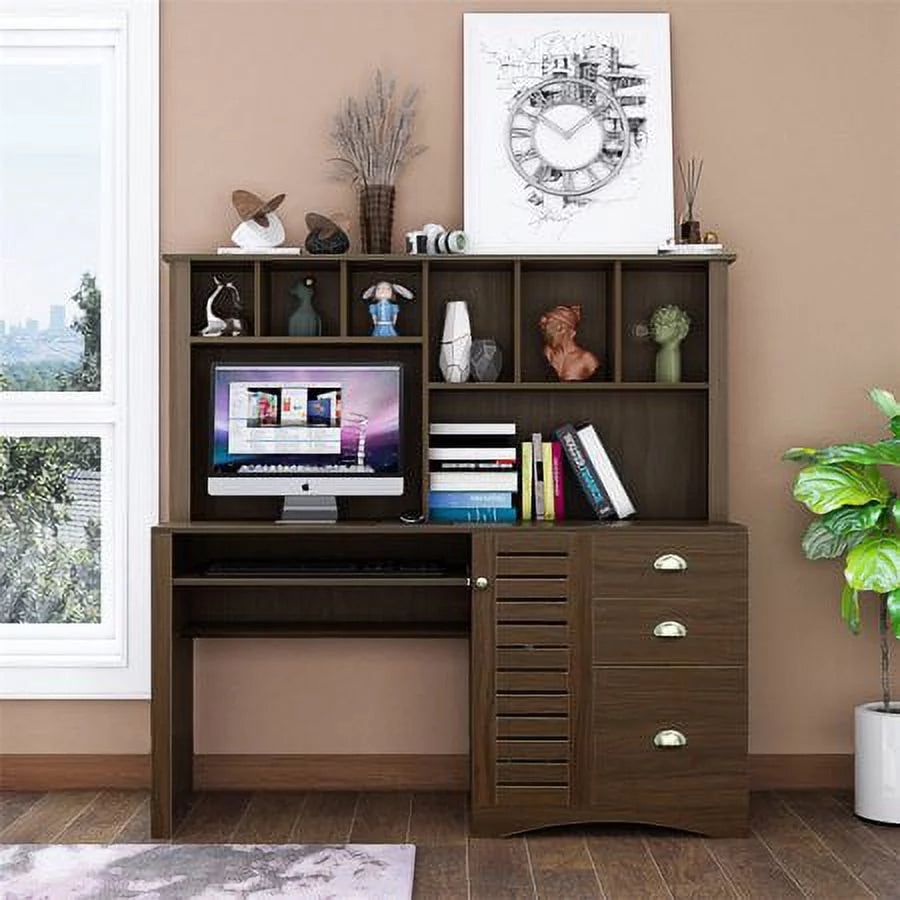 Computer Desk with Drawers & Bookshelf G771