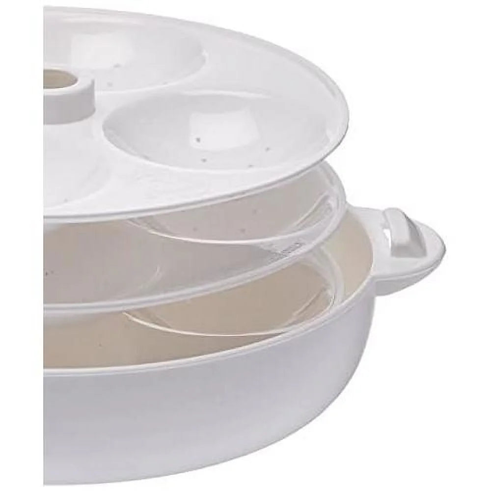 White 12 Idli Microwave Maker and Steamer B577