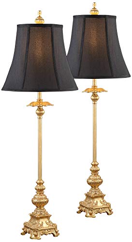 Set of 2 Gold Candlestick Table Lamps Z6094