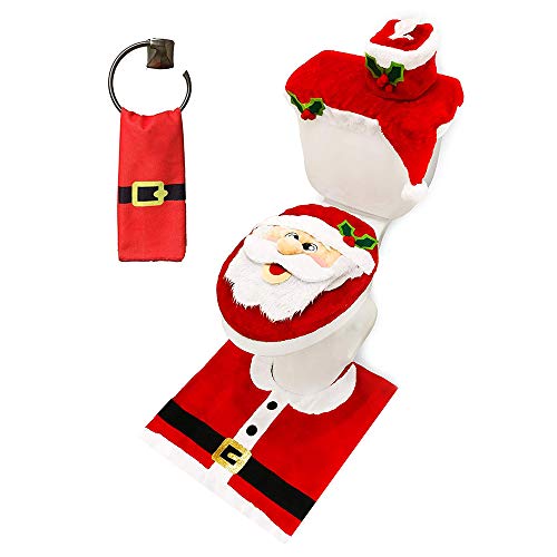5 Pieces Christmas Theme Bathroom Decoration Set Q23762