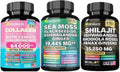 Collagen Peptides Types I, II, III, V & X Biotin Keratin Shilajit Ashwagandha Sea Moss Black Seed Oil 3 Bottle I447778