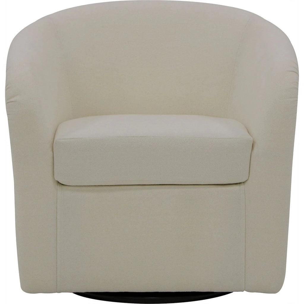 Traditional Fabric Curved Arm Swivel Tub Chair in Cream K92955