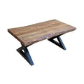 Black and Brown Wooden Coffee Table with Metal Frame Legs E705671