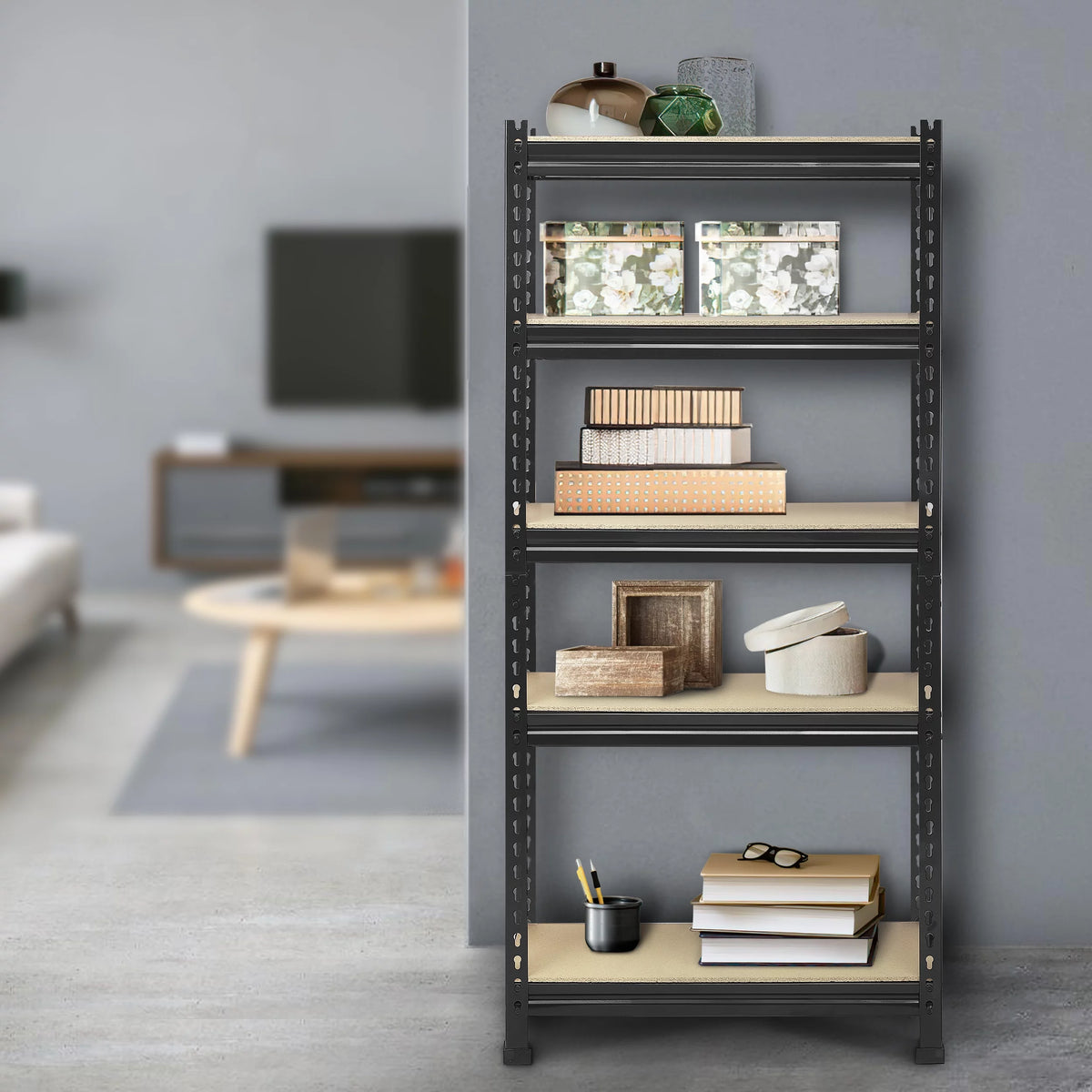 5 Tier Adjustable Metal Storage Shelves, 3 Pack Z717235