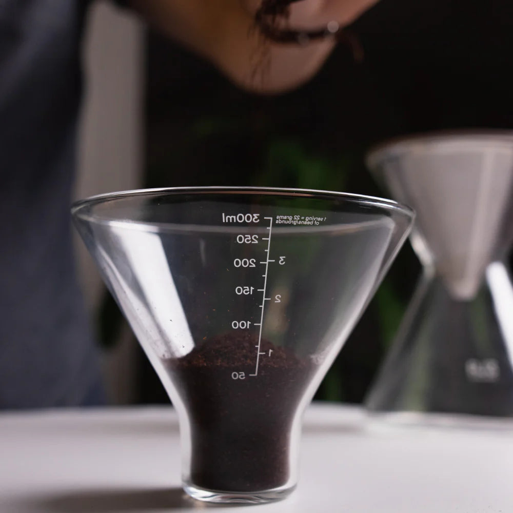 Pour-over Coffee Maker 17oz Stainless-Steel Filter Measuring Cup & Carafe N729