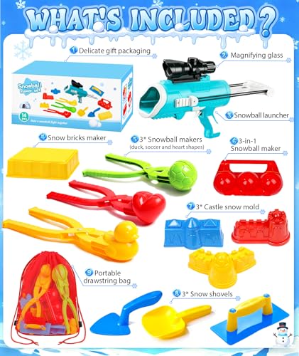 Snowball Maker with Snowball Launcher and Mesh Bag Y443