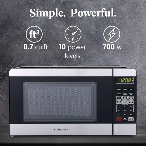 700 Watts 0.7 Cu. Ft. Retro Black Microwave Oven T579