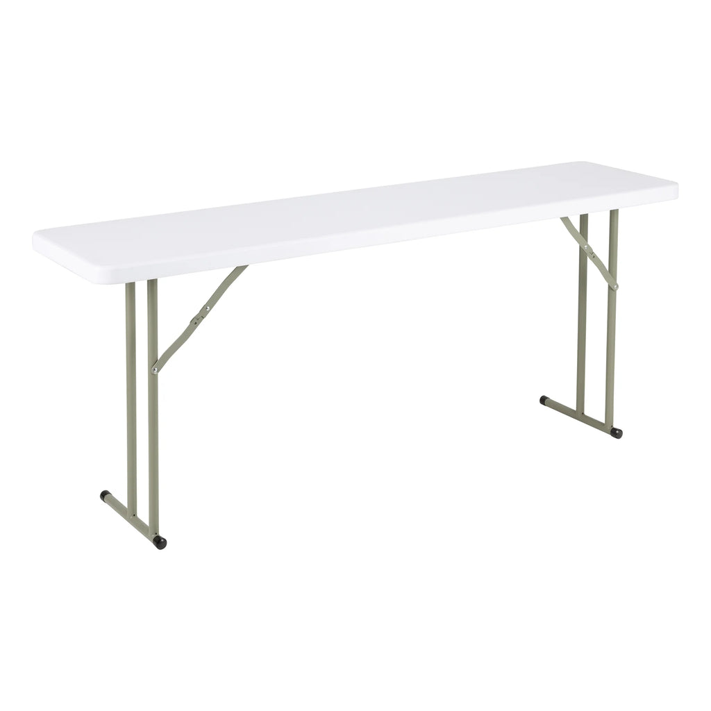 White 6 ft Heavy Duty Portable Plastic Folding Table Q85824