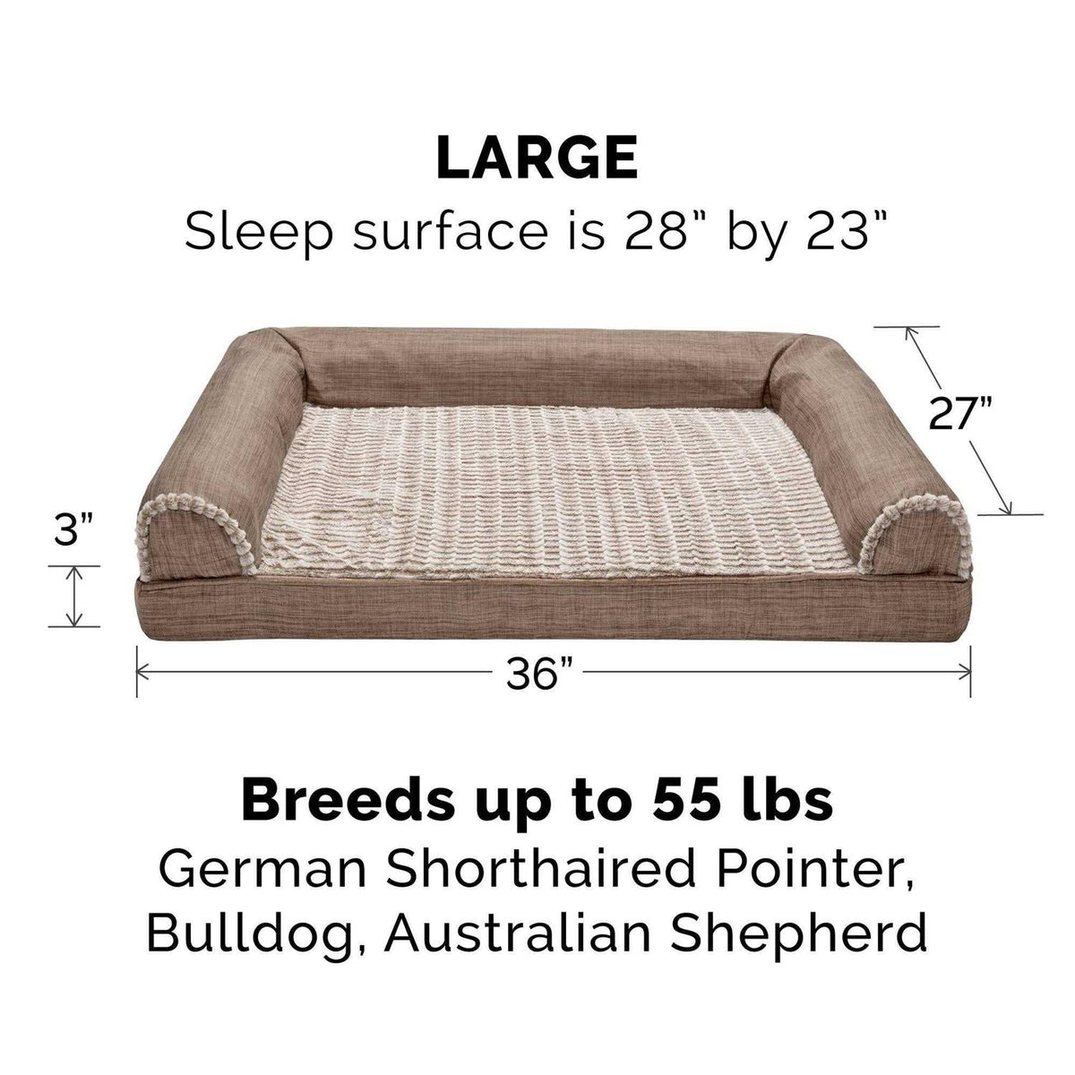Luxe Fur & Performance Linen Sofa Bed O248