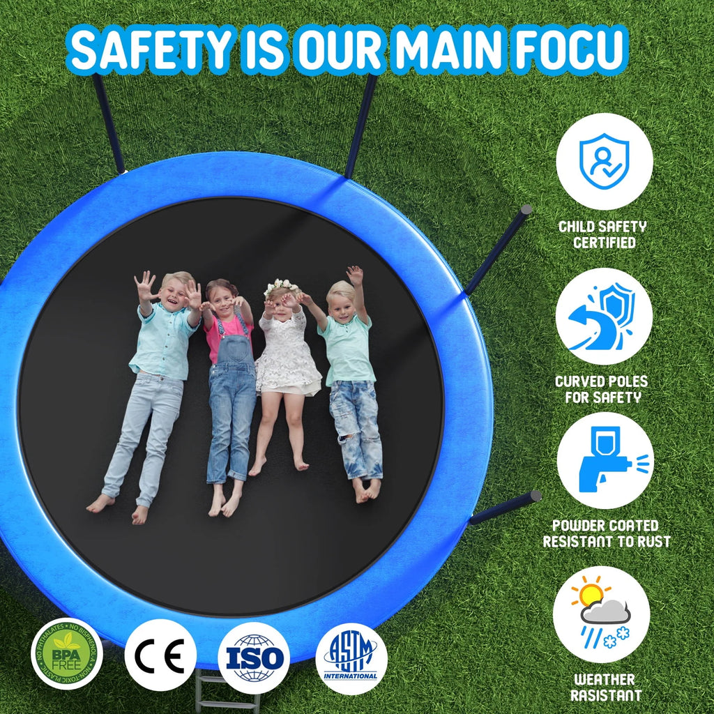10FT Outdoor Trampoline with Safety Enclosure Net Z8866
