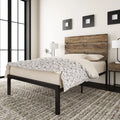 Queen Size Wood and Metal Platform Bed Frame K601