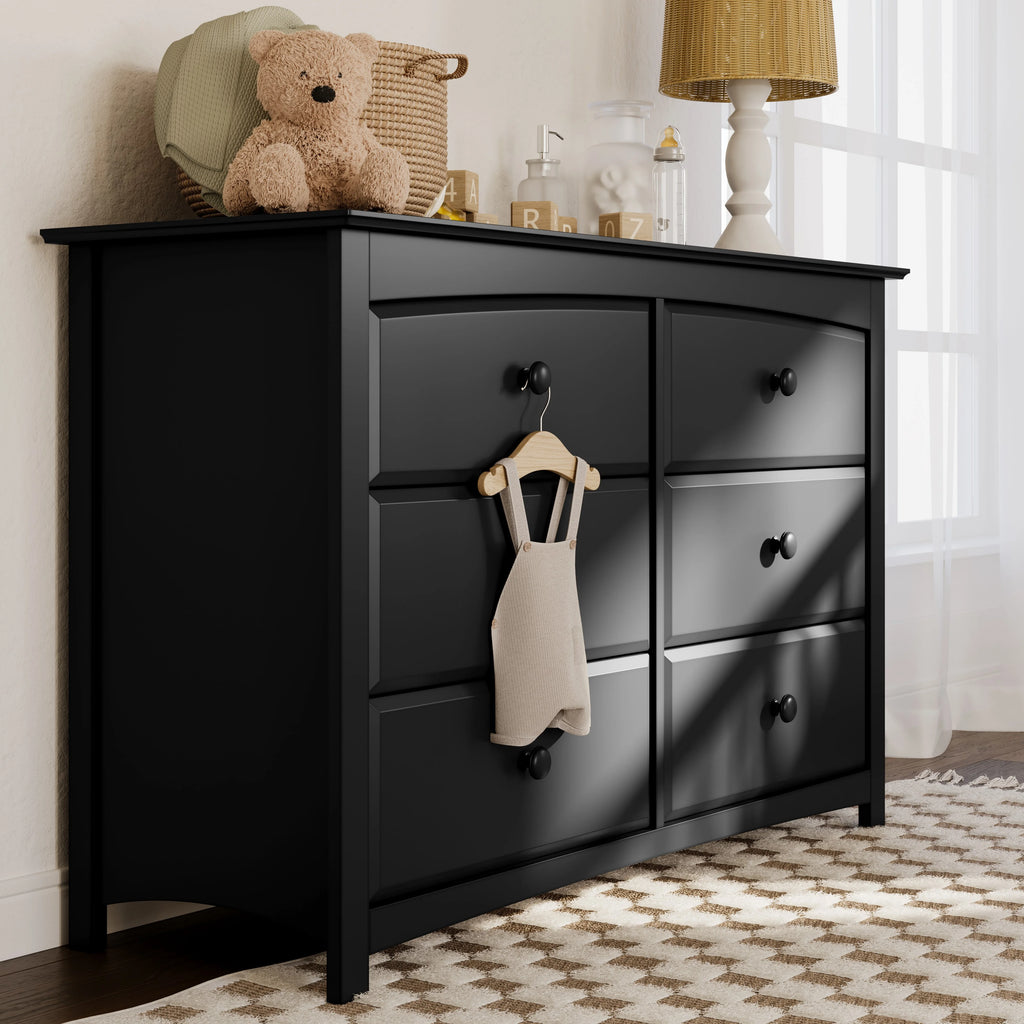 White 6 Drawer Double Dresser Z403