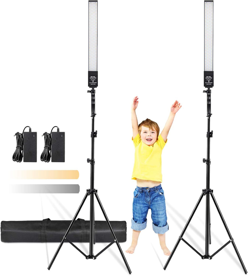 24W 2 Pack Bi-Color LED Video Light Kit with Tripod Stand O80268
