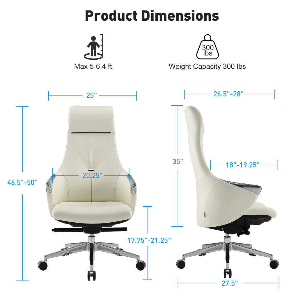 High Back Ergonomic Leather Office Chair with Adjustable Height and Tilt G64332