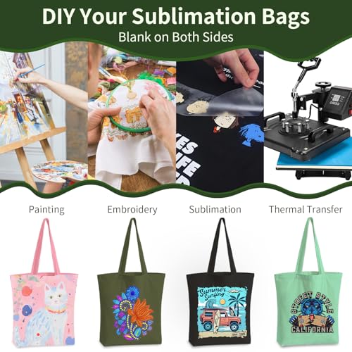 10 Pack Canvas Tote Bag with Zipper D52502