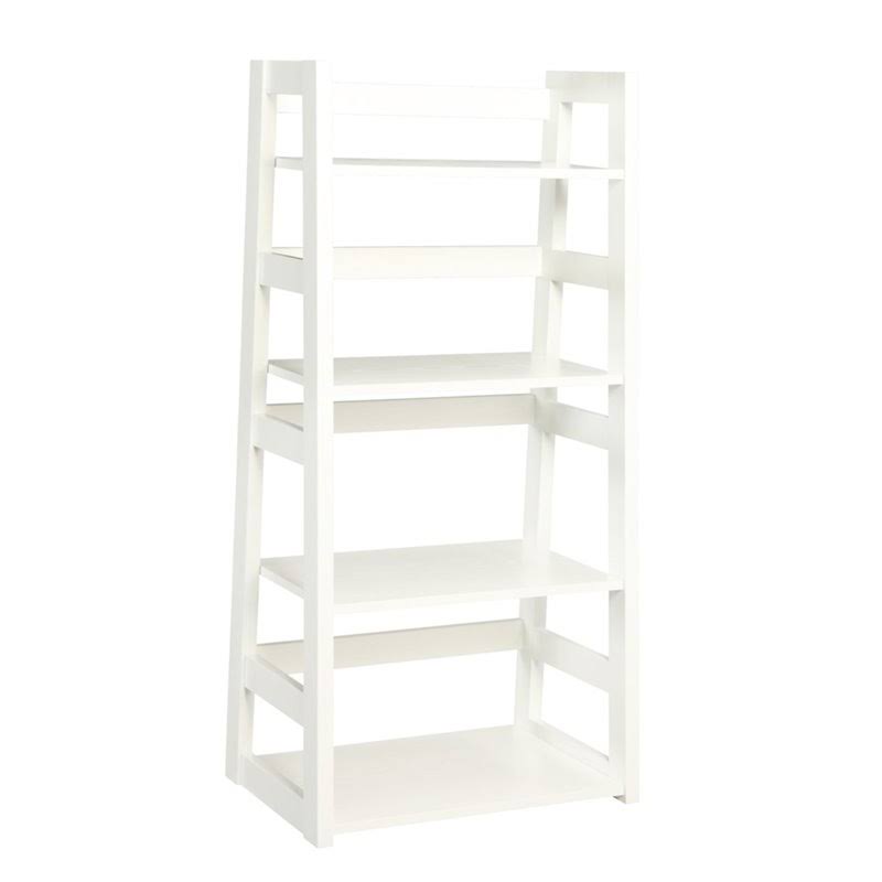 White Four Shelf Wood Bookcase W785